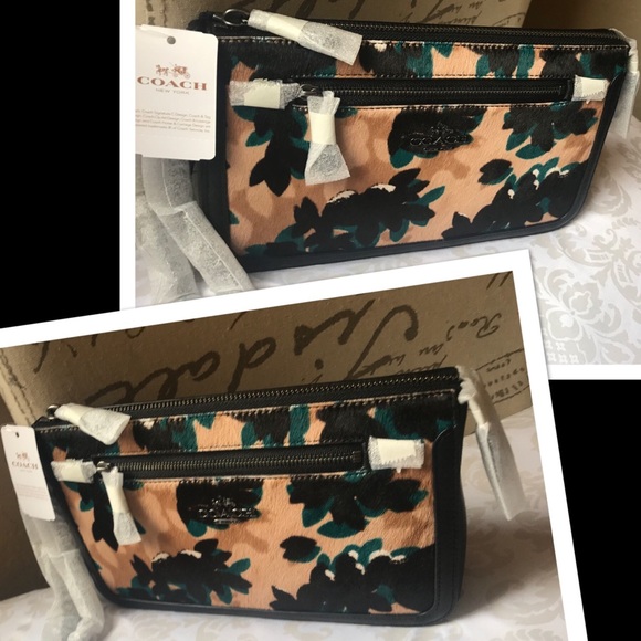 ✨COACH✨Authentic Haircalf Leaf Clutch/Mini Handbag - Picture 4 of 8